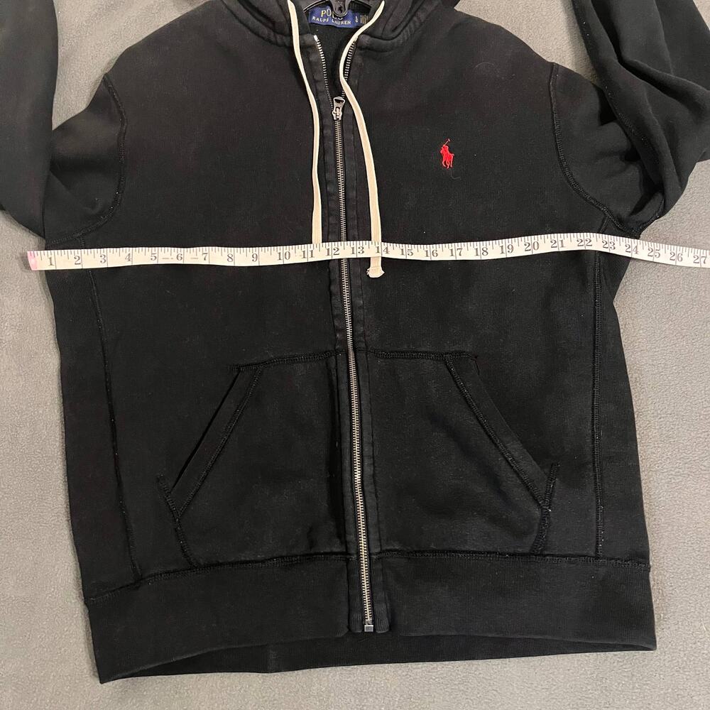 Polo Ralph Lauren Hoodie Men Large Black Red Pony Full Zip Sweatshirt Streetwear - Picture 5 of 7